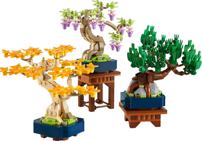 LEGO Botanicals Mini Bonsai Trees - Ginkgo, Pinheiro Negro e Glicínia - Plantas Artificiais com Suportes de Exibição - Kit de Modelo para Decoração de Casa - Presente para Adultos - 10373