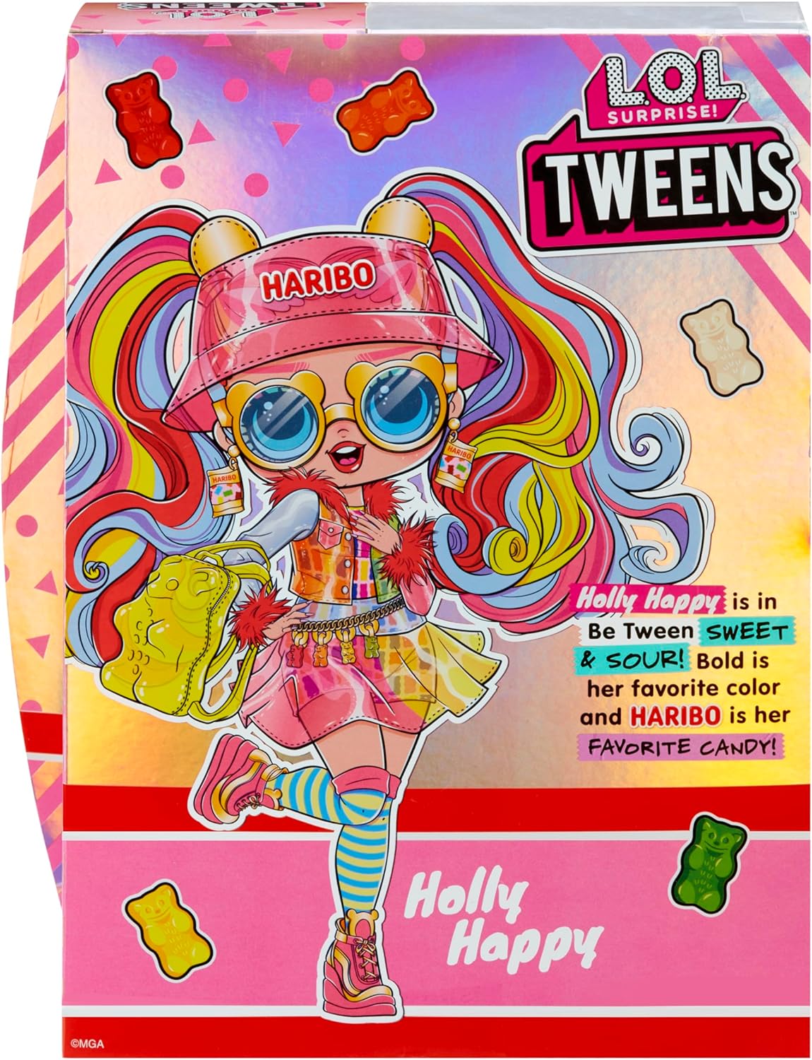 L.O.L. Surprise! 119920EUC Boneca adolescente Holly Happy com 15 surpresas e designs de moda com tema Haribo Candy - para crianças a partir de 4 anos, multicolorido