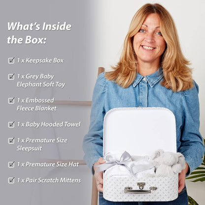 Presentes personalizados para bebês - Cesta para recém-nascidos em caixa de lembranças branca, inclui edredom de zebra para bebês, caixa de bebê, conjunto de presentes para recém-nascidos - 3 itens essenciais para bebês
