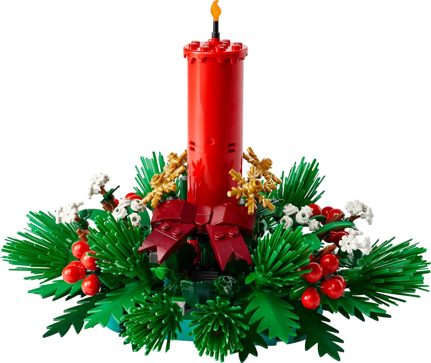 LEGO Decoração de mesa de Natal - Brinquedo decorativo com vela, frutos vermelhos, estrelas douradas e folhagem - Atividade divertida para toda a família - Presente para meninas, meninos e adolescentes a partir de 12 anos - 40743