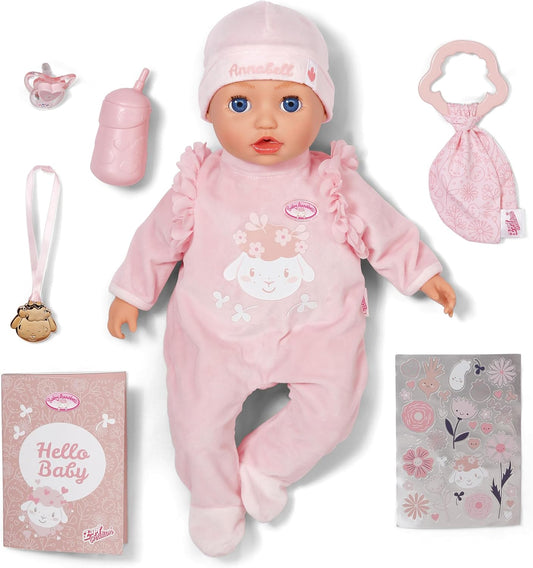 Bebê Annabell Interativa Annabell 43cm - Boneca de corpo macio com movimentos realistas, sons e acessórios - Adequada para crianças a partir de 3 anos