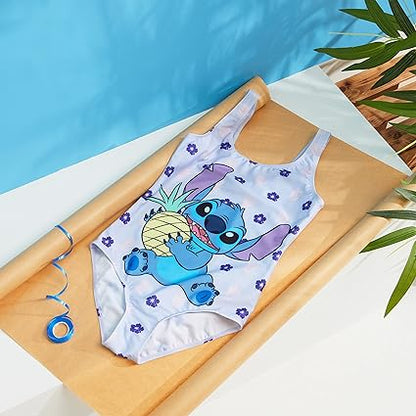 Disney Girls One Piece Swimsuit, Maiô Elástico Confortável - Presentes para Meninas