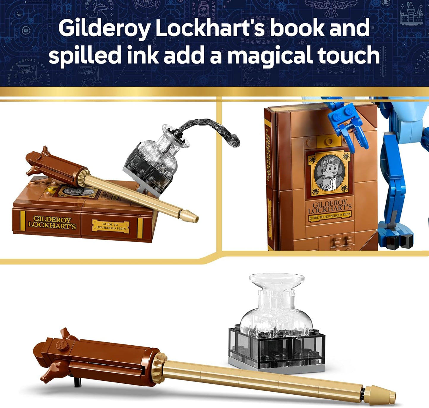 LEGO Harry Potter Duende da Cornualha - Figura Decorativa para Quarto ou Mesa com Livro e Varinha de Gilderoy Lockhart - Presente de Aniversário para Meninas e Meninos a partir de 8 Anos - 76461