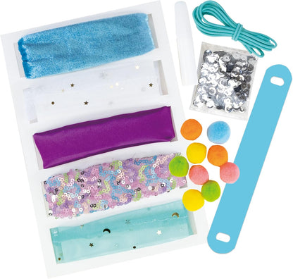 Galt Toys, Fab Hair, Hair Chalk Kit and Extensions for Children, Ages 6 Years Plus, Galt Toys, Sparkly Scrunchies, Craft Kits for Kids, Ages 5 Years Plus, Silver,White