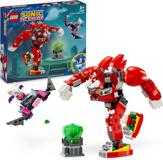 LEGO Sonic the Hedgehog Knuckles' Guardian Mech Figura de acción de juguete para niños y niñas con figuras de personajes de videojuegos incluidas. Knuckles y Rouge the Bat, además de una Master Emerald, divertida idea de regalo 76996