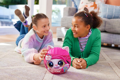 Pets Alive Smitten Minx da ZURU, brinquedo eletrônico de pelúcia macio, bichinhos de pelúcia robóticos e brincadeira interativa para crianças com 10 sons de gatinhos reais