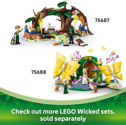 LEGO Wicked Emerald City e Castelo de Kiamo Ko - Brinquedo para Brincar e Exibir - Inclui Mini Bonecas da Elphaba e da Glinda, além de um Macaco e Acessórios - Presente para Meninas a partir de 9 Anos e Fãs do Filme - 75689
