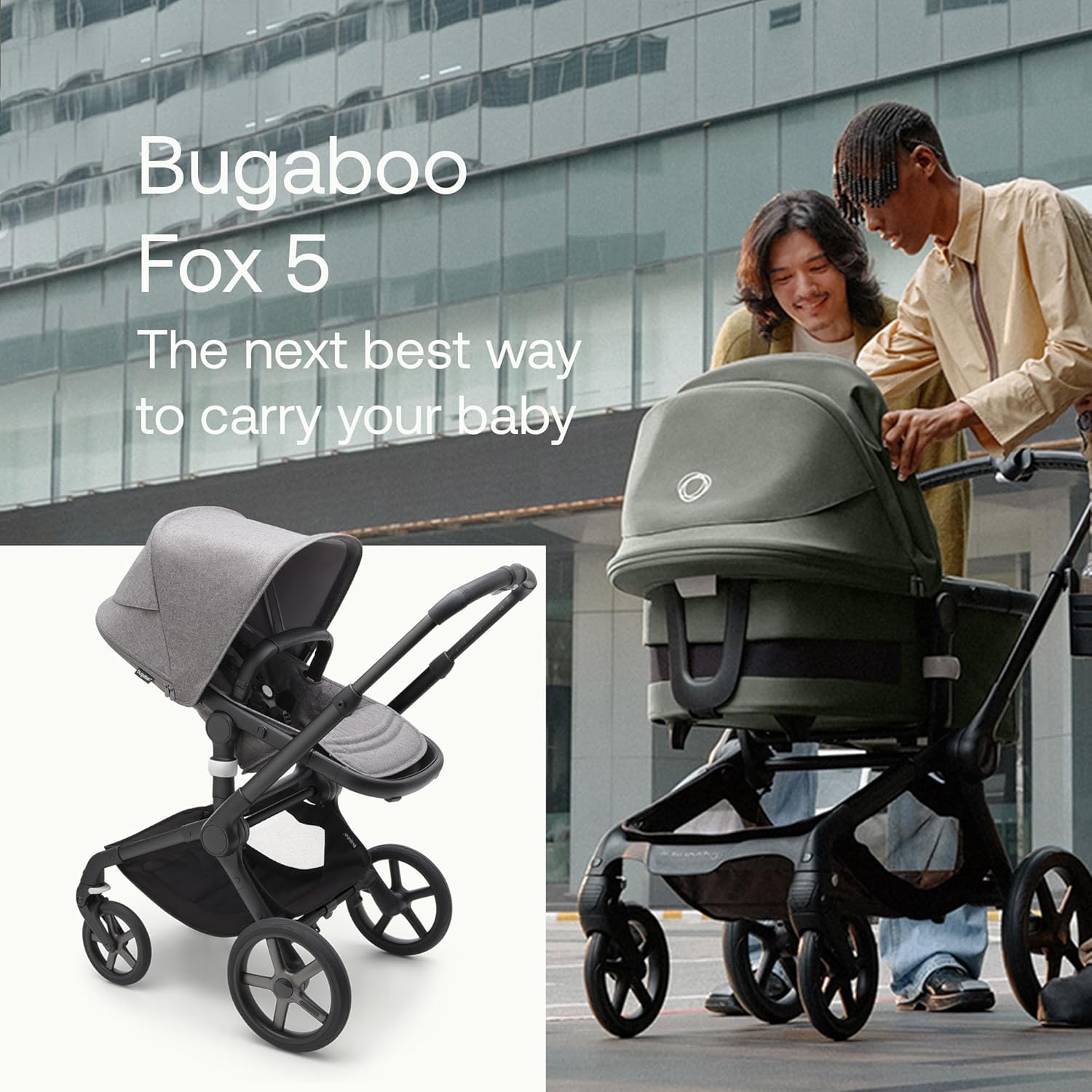 Bugaboo Carrinho de passeio Fox 5 All-Terrain, carrinho de bebê 2 em 1