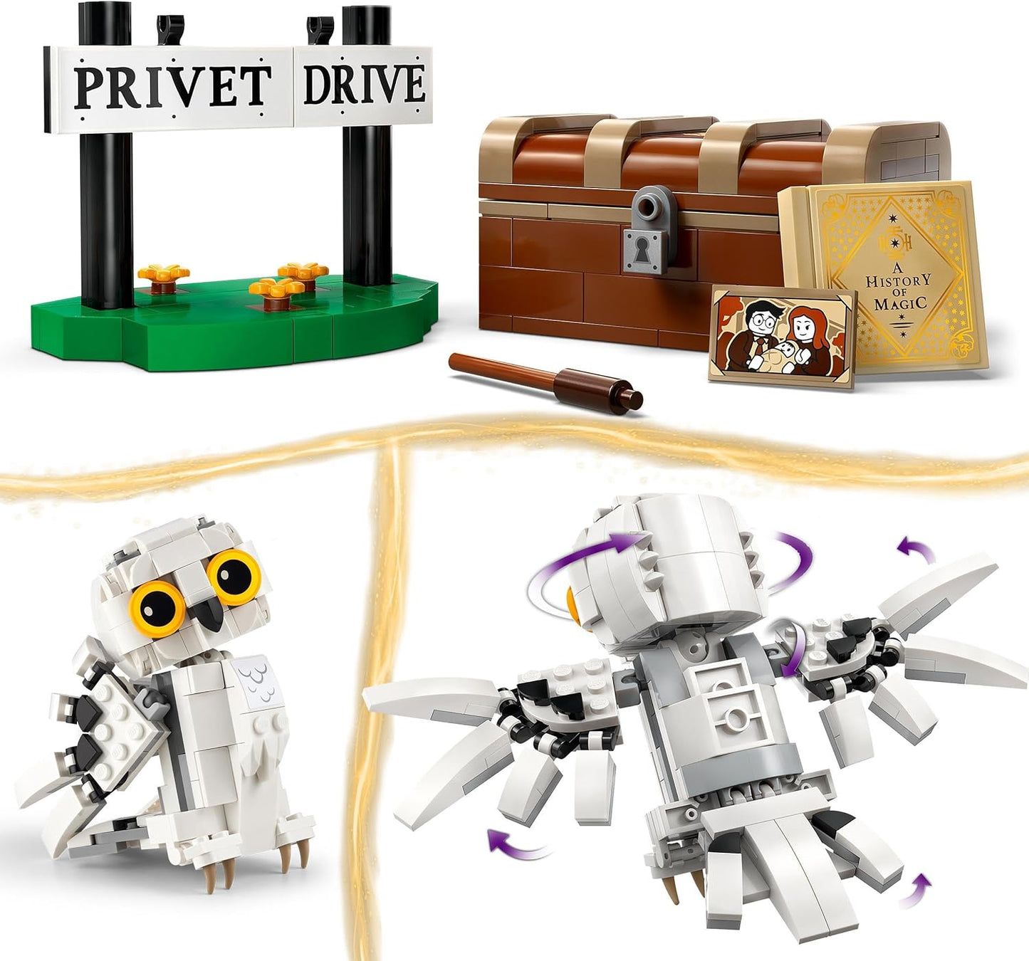 LEGO Harry Potter Hedwig em 4 Privet Drive, brinquedo montável para crianças, meninas e meninos com mais de 7 anos, com uma figura de coruja, conjunto de jogos independente, ideia de presente para o pequeno mundo mágico 76425