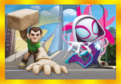 Clementoni - 21528 - Quebra-cabeça Supercolor 4 em 1 - Marvel Homem-Aranha e Seus Incríveis Amigos - 12+16+20+24 Peças, Quebra-cabeça para Crianças a partir de 3 Anos, Quebra-cabeça de Desenho Animado, Fabricado na Itália