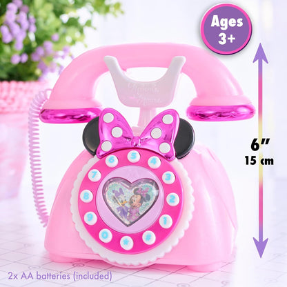 Just Play Disney Telefone infantil Minnie Mouse Ring Me com luzes e sons, rosa, brinquedo para crianças a partir de 3 anos.