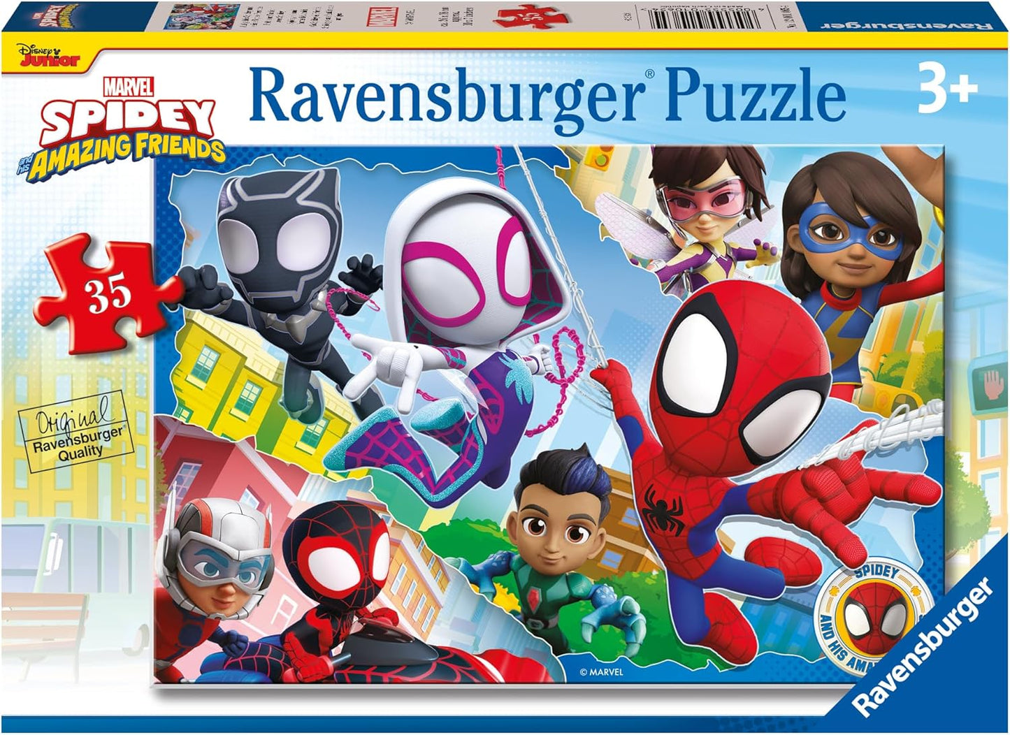 Quebra-cabeça Ravensburger Marvel Homem-Aranha e Seus Incríveis Amigos para Crianças a partir de 3 Anos - 35 Peças - Brinquedo Educativo para Bebês