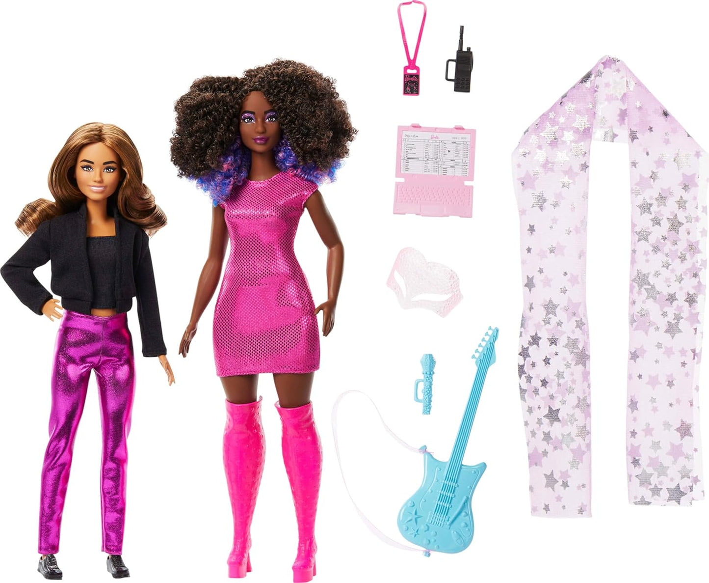 Barbie Carreiras: Carreira do Ano 2 - Bonecas e Acessórios com Estrela da Música e Gerente de Turnê com Roupas Removíveis, JDM09