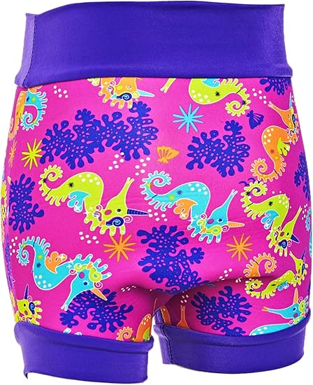 Zoggs Baby Pañal de natación de neopreno reutilizable, rosa/púrpura, 9-12 meses/8-11 lbs