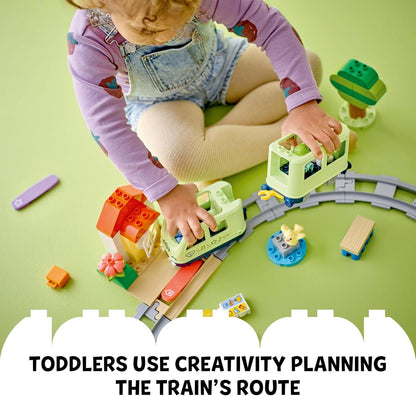 LEGO DUPLO, Conjunto de trem de aventura interativo brinquedo montessori criativo para meninos e meninas de 2 anos ou mais, conjunto de aprendizagem para crianças com luzes e sons inspira dramatização