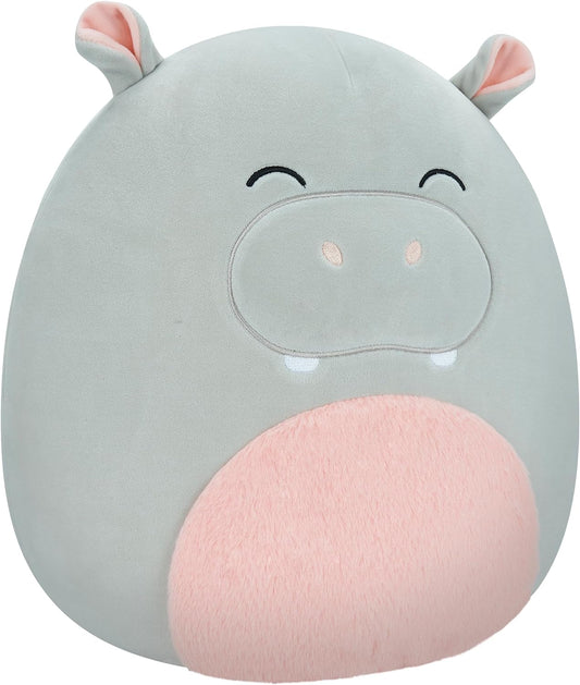 Squishmallows SQCR04133 Harrison - Hipopótamo gris 12"