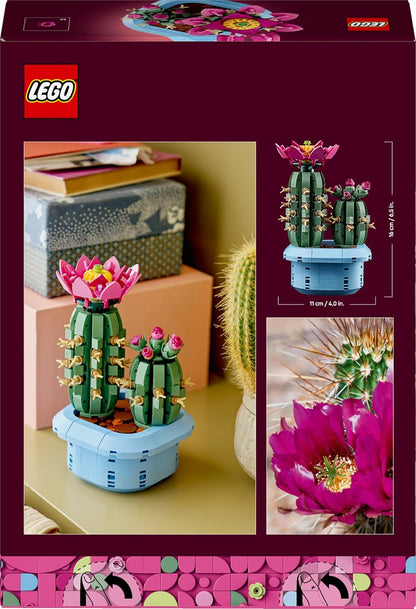 LEGO Botanicals Cacto Florido - Conjunto de Plantas Artificiais em Vaso com 2 Cactos e Flores Artificiais - Decoração DIY para Quarto - Presente de Aniversário para Meninas a partir de 9 Anos e Amantes de Plantas Adultos - 11509