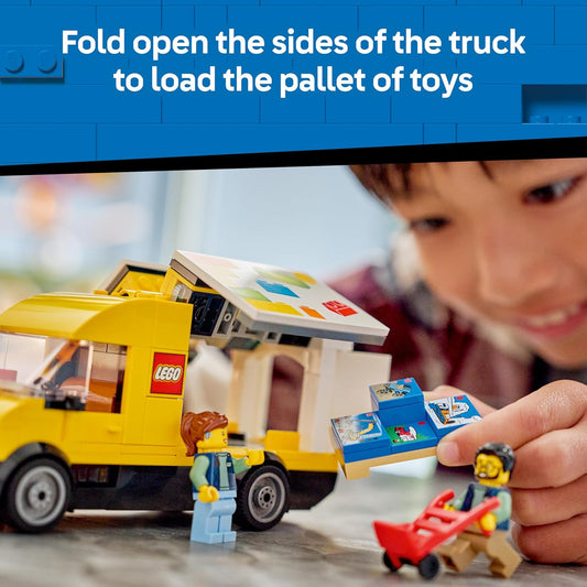 LEGO City Caminhão de Entregas - Kit de Construção com 2 Minifiguras, Carrinho e Acessórios - Ideia de Presente de Aniversário para Meninos a partir de 6 Anos - 60500