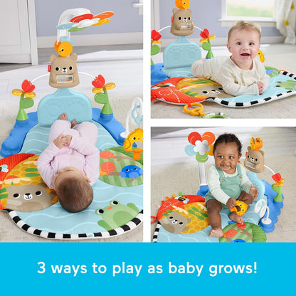 Fisher-Price Tapete de atividades 3 em 1 para bebês, com função de chute e balanço, brinquedo sensorial para desenvolvimento infantil a partir de 0 meses, JMT98