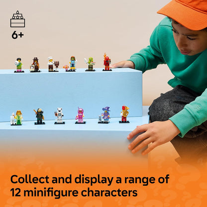 LEGO Minifigures Série 29 - Caixa Surpresa - Ganhe 1 de 12 Brinquedos Colecionáveis - Figuras incluem Goleiro de Futebol e Elfo Unicórnio - Lembrancinhas de Festa para Meninos e Meninas a partir de 6 Anos - 71052
