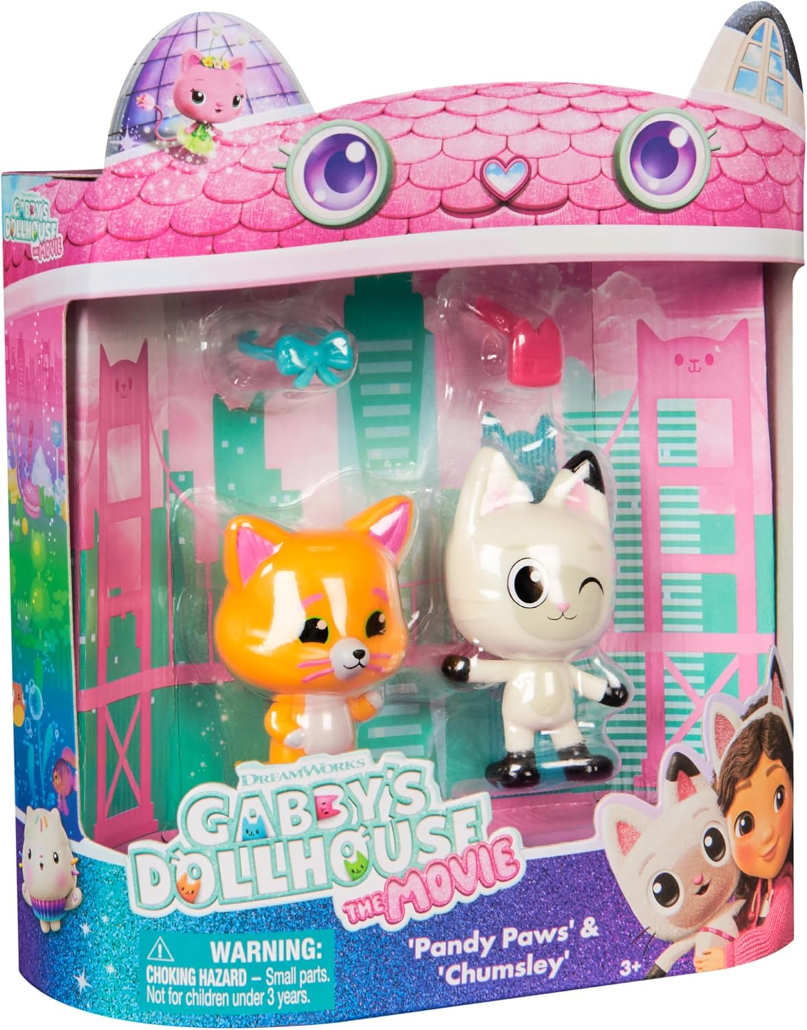 Gabby's Dollhouse: O Filme, Figuras de Brinquedo Pandy Paws e Chumsley com 2 Acessórios, Brinquedos Infantis para Meninas e Meninos a partir de 3 Anos
