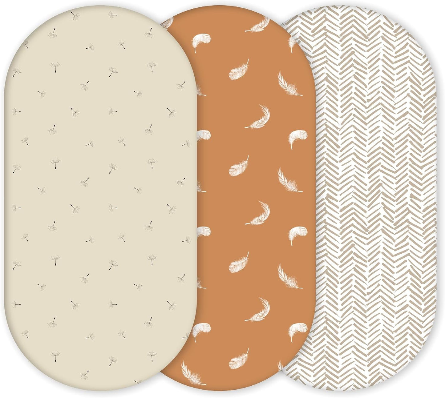 YUNIOO™ Pacote com 3 lençóis ajustáveis para berço, lençóis ajustáveis para berço de moisés, também para carrinho de bebê, berço, carrinho de bebê, trocador de fraldas e capa para trocador. Serve para diferentes colchões. 80 x 40 cm