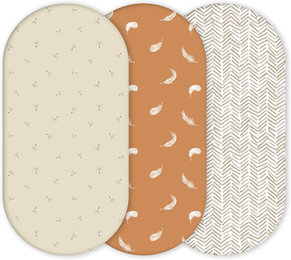 YUNIOO™ Pacote com 3 lençóis ajustáveis para berço, lençóis ajustáveis para berço de moisés, também para carrinho de bebê, berço, carrinho de bebê, trocador de fraldas e capa para trocador. Serve para diferentes colchões. 80 x 40 cm