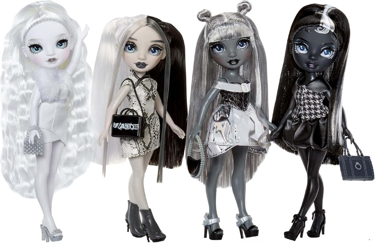 Rainbow High Shadow High Heather Grayson - Boneca Fashion em tons de cinza de 28 cm, cabelo e roupa pretos e brancos, bolsa estilosa, presente fofo para crianças de 4 a 10 anos.