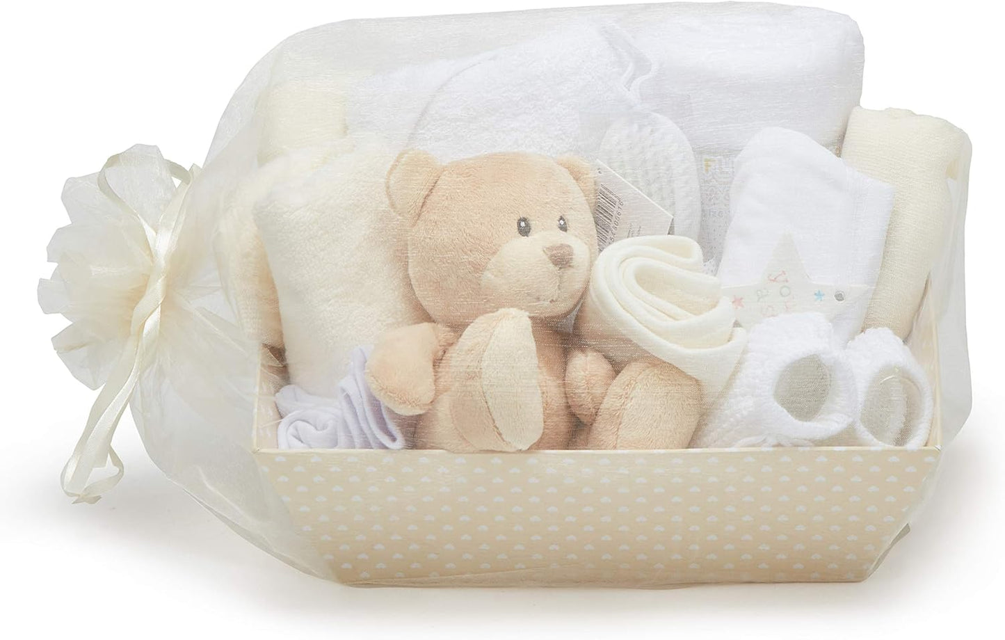 Cesta para Bebê Menino – Conjunto de 17 peças para recém-nascido com pelúcia | Ideal para chás de bebê, revelação de gênero e presente de batizado