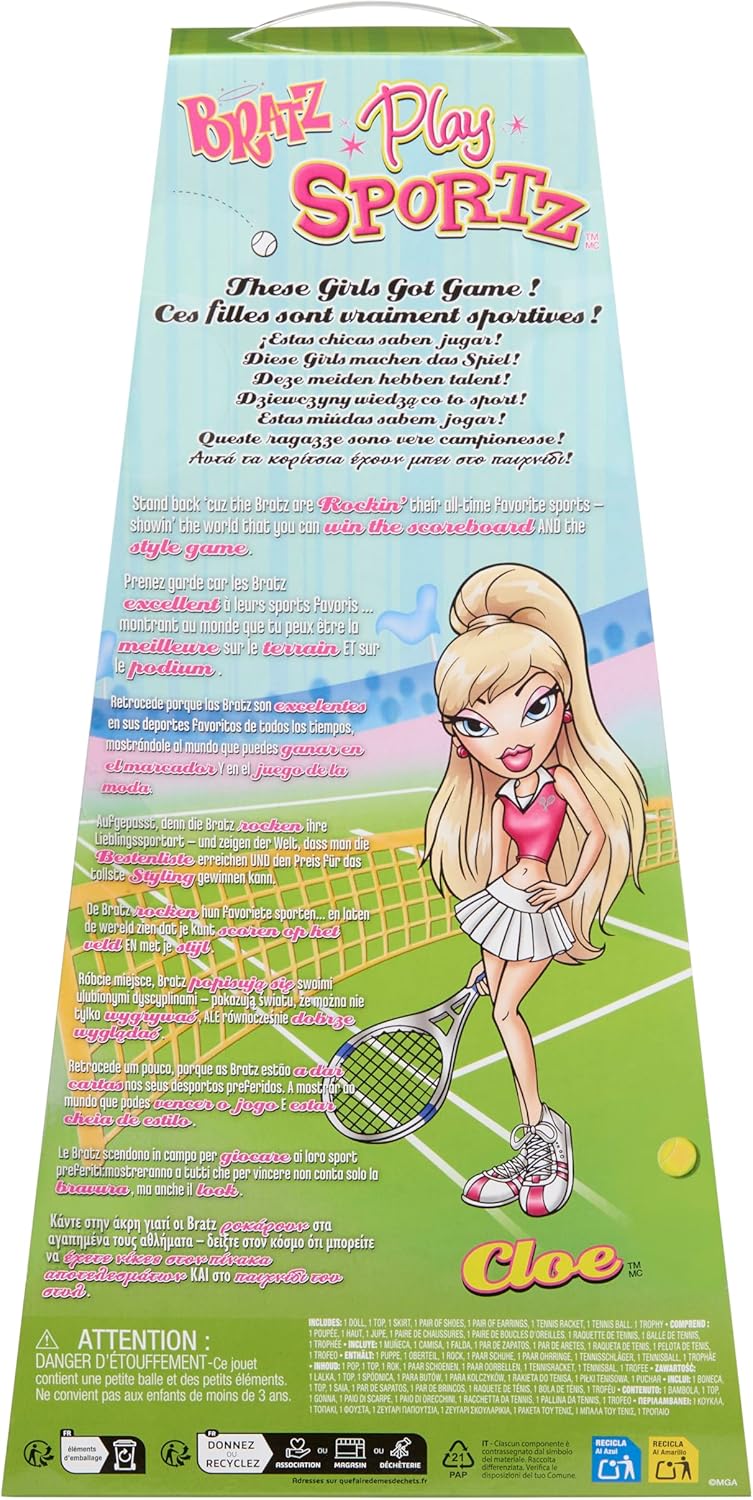Bratz Boneca Play Sportz Cloe, Moda Tênis, com Acessórios
