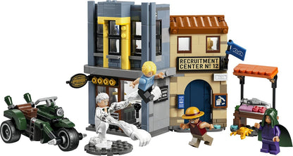 LEGO ONE PIECE Confronto com o Capitão Smoker – Brinquedo interativo com 4 minifiguras (incluindo Monkey D. Luffy e Sanji) – Decoração para quarto infantil – Presente para meninos, meninas e fãs a partir de 9 anos – 75642