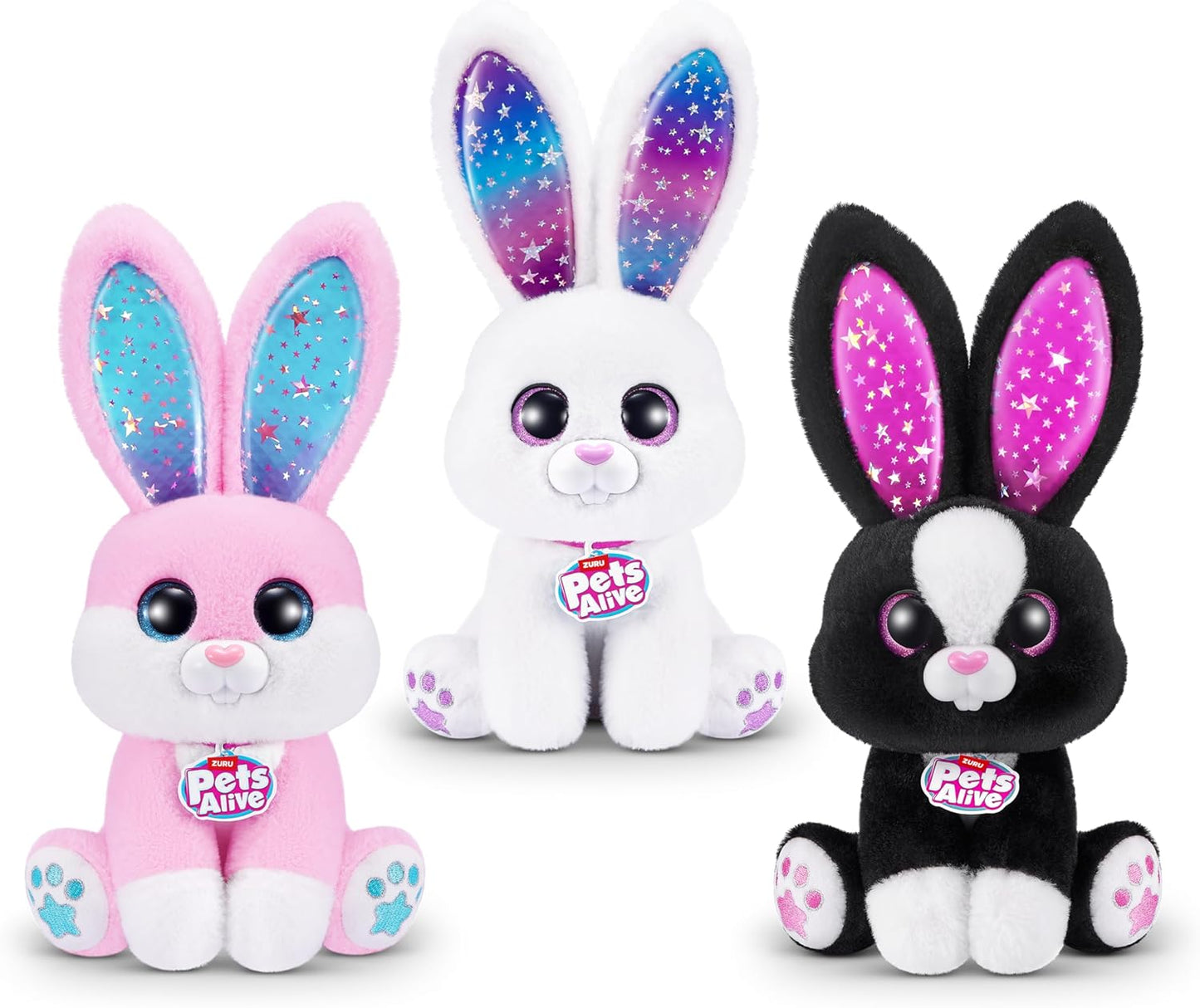 Pets Alive Magic Bunnies Pink Bunny (Candy) da ZURU, brinquedo mágico de pelúcia eletrônico surpresa, bichinho robótico e brincadeira interativa para crianças com 30 recursos diferentes