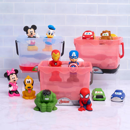 Disney Organizador de Banheira Toy Story, 6 peças, 5 figuras de brinquedo para banho, lacrado para segurança, fixa na parede, brinquedo de banho para fãs, meninas, meninos e crianças a partir de 3 anos.