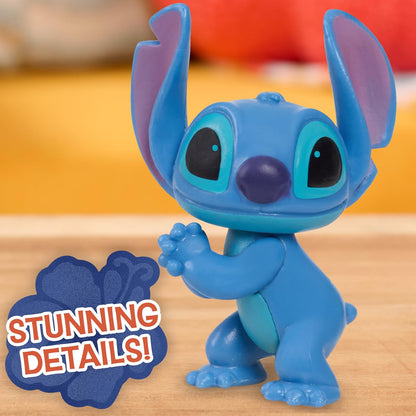 Just Play Disney Conjunto de figuras colecionáveis Stitch com acessórios, 11 peças, figuras de 5 cm, inclui Stitch, Lilo, Angel e Scrump, brinquedos colecionáveis, decoração para casa, para crianças a partir de 3 anos.