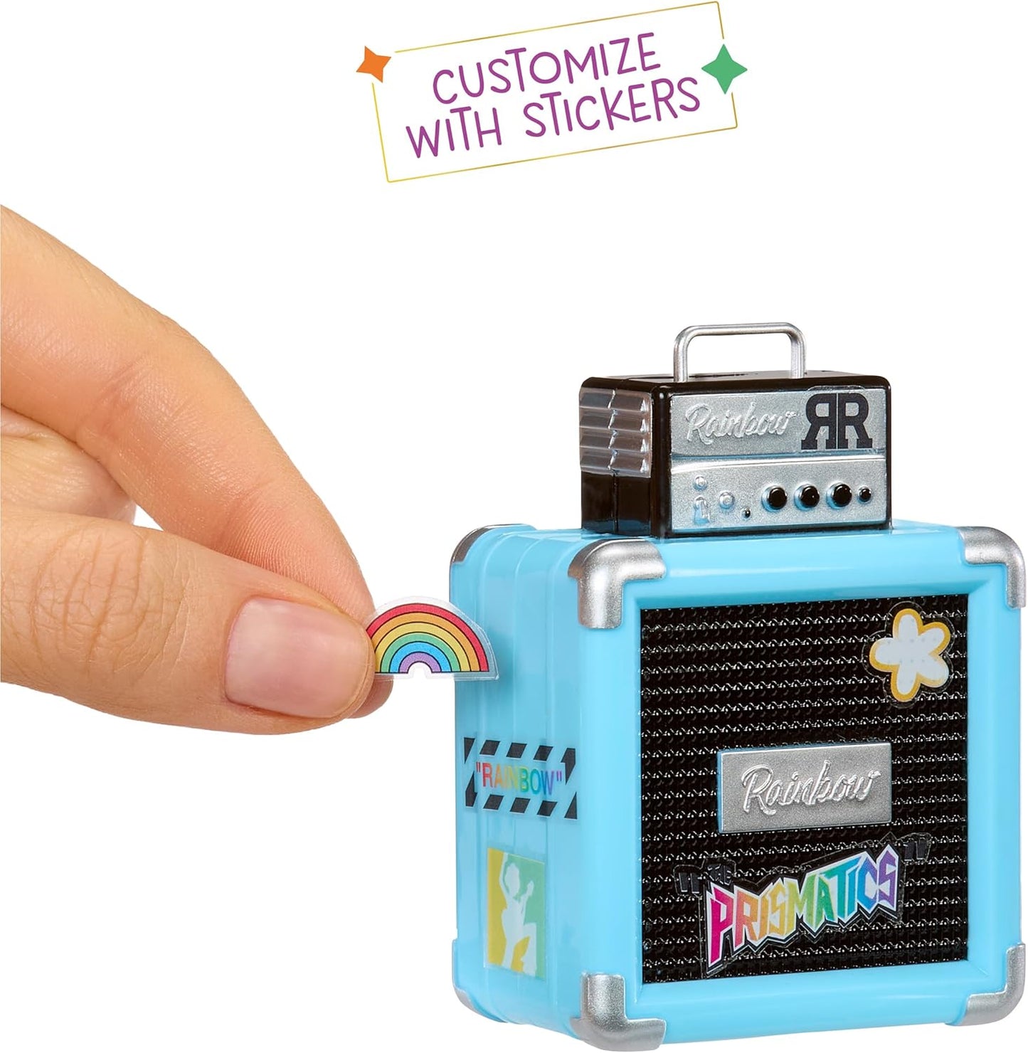 Rainbow High Junior High Rock Band - Skyler, Azul - Boneca Fashion de 23cm com Microfone, Suporte de Microfone e Amplificador, Personalizável com Adesivos, Articulada, Brinquedo Fofo para Crianças a partir de 4 Anos