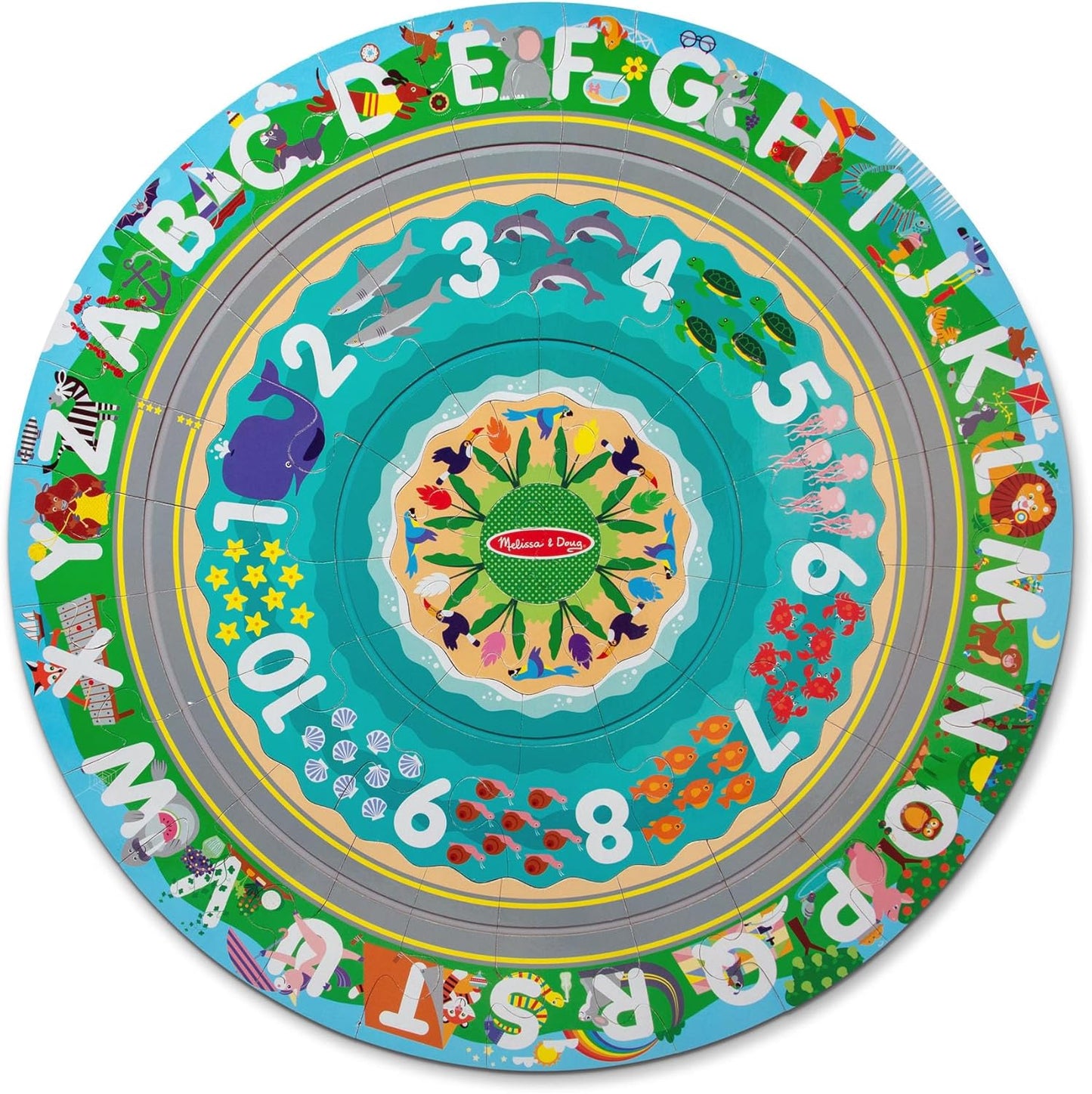 Melissa e Doug Race Around the World Tracks quebra-cabeças de papelão e veículos de corda, tabuleiro ocupado, quebra-cabeças para crianças de 3 anos, brinquedos Montessori