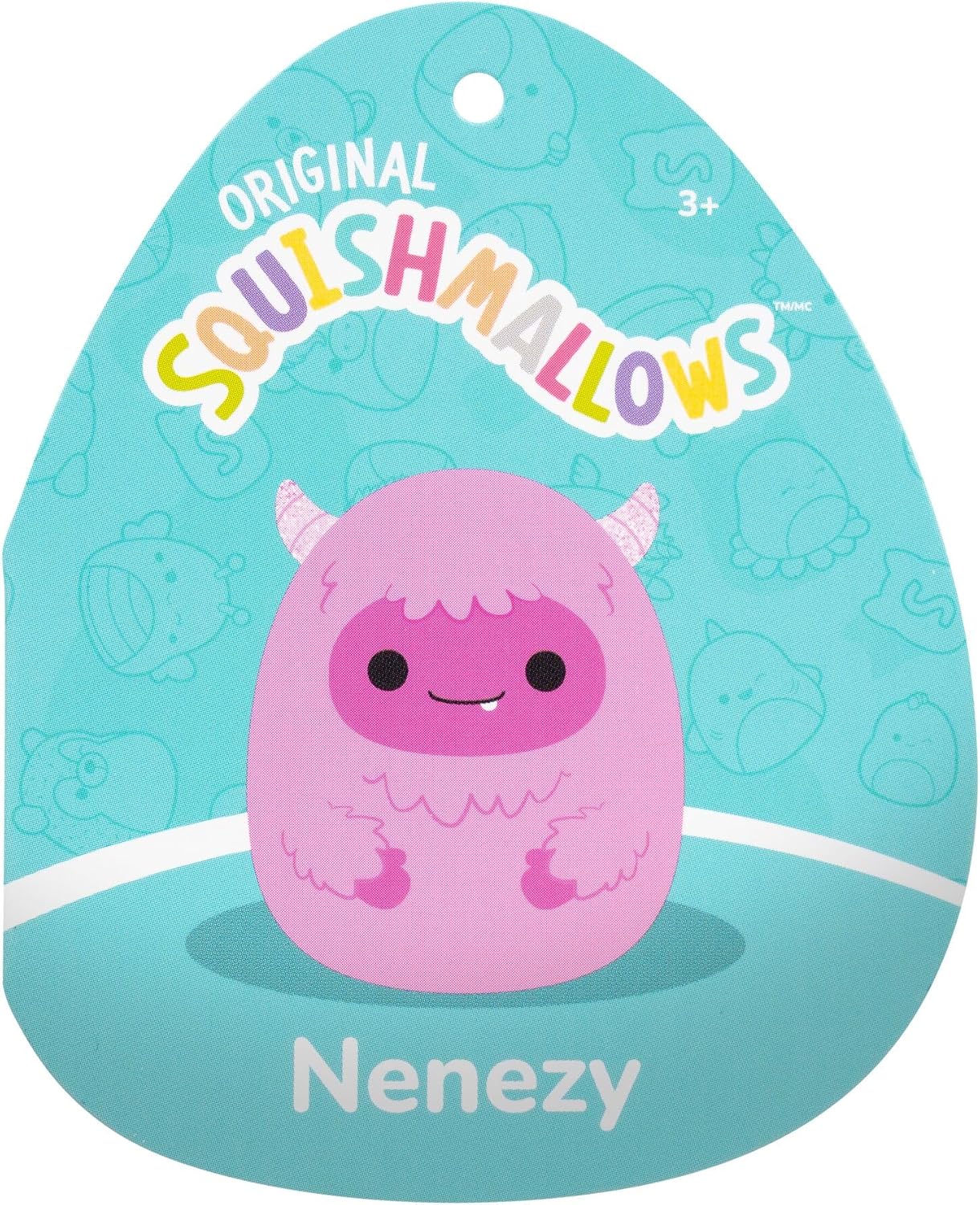 Squishmallows Original de 7,5 Polegadas Nenezy, o Yeti Rosa – Pelúcia Oficial da Jazwares