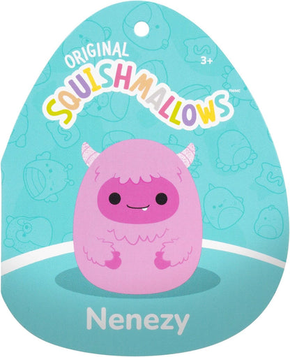 Squishmallows Original de 7,5 Polegadas Nenezy, o Yeti Rosa – Pelúcia Oficial da Jazwares