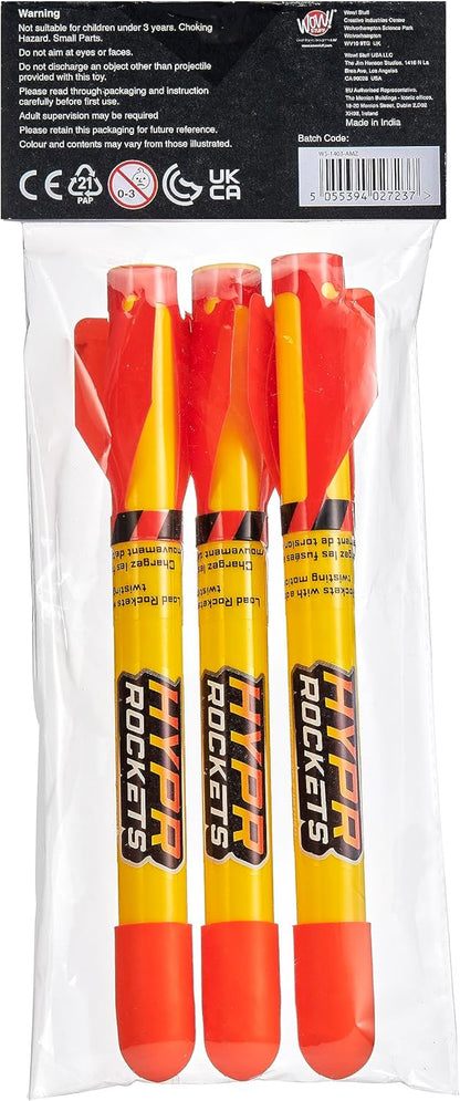 UAU! COISAS - HYPR Rocket 500, o selo voador mais alto para lançar foguetes, voa até 152 metros, 3 foguetes, jardim ou quintal ao ar livre, brinquedos e presentes para crianças, famílias, meninos e meninas