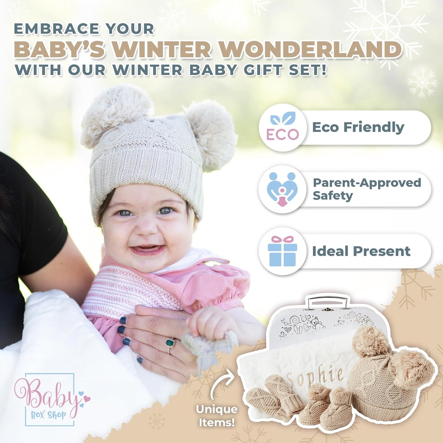 Conjunto de presentes unissex para bebês - Presentes para bebês recém-nascidos unissex, presentes para revelação do sexo do bebê, presentes personalizados para chá de bebê - presentes personalizados, roupas de inverno para bebês