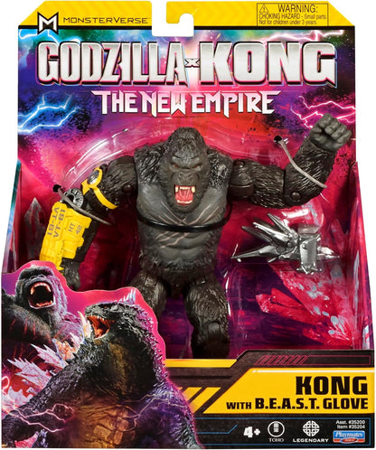 MonsterVerse Godzilla x Kong: The New Empire, brinquedo de boneco de ação Kong de 6 polegadas, personagem icônico de filme colecionável, inclui recurso de luva B.E.A.S.T, brinquedo adequado para maiores de 4 anos