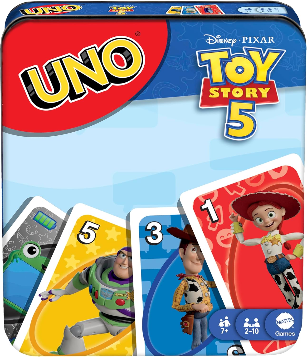 Mattel Jogo de Cartas Games UNO Disney e Pixar Toy Story | Baralho inspirado no filme com regra especial do filme, para crianças e noites em família, ideal para festas, viagens e acampamentos, JLX06