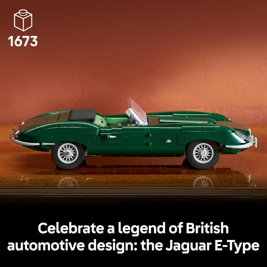 LEGO Icons Jaguar E-Type – Kit de Modelo de Carro Esportivo Clássico para Adultos – Inclui Motor de 6 Cilindros em Linha e Kit de Ferramentas – Decoração 3D para Prateleira ou Mesa – Ideia de Presente Colecionável para Fãs de Automobilismo – 11381
