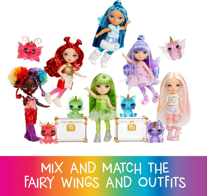 Rainbow High Littles Fadas Fantasia Arco-Íris e Bichinho de Estimação - Ametista, Roxo - Boneca Pequena Articulada de 14cm e Unicórnio Pégaso de Estimação Fantástico com Asas de Fada Intercambiáveis, Presente Adorável para Crianças a partir de 4 Anos