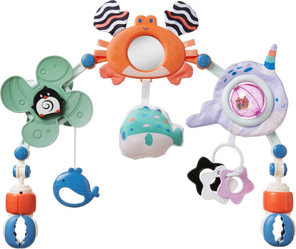 Nuby  Arco de brinquedo Ocean Friends Pram - Fácil de usar | Brinquedos interativos para bebês | Adequado desde o nascimento