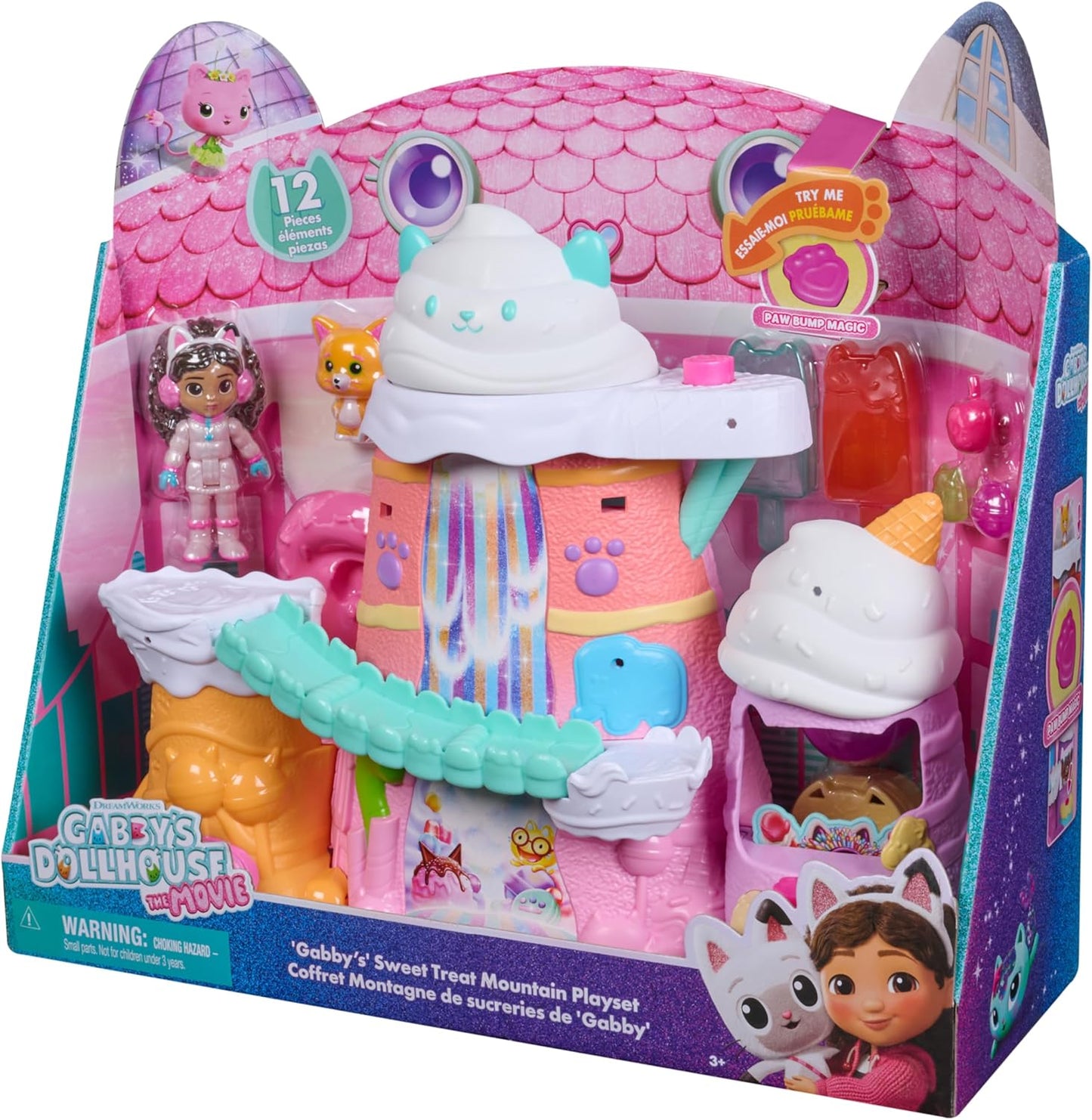 Gabby's Dollhouse: O Filme, Conjunto de Brinquedos Montanha de Doces da Gabby, Conjunto de 12 Peças com Figuras e Acessórios, Brinquedos Infantis para Meninas e Meninos a partir de 3 Anos
