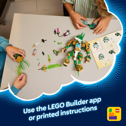 LEGO DREAMZzz 2 em 1 Raposa Guardiã Mecânica - Figura de Ação que se Transforma em uma Raposa Guerreira - Inclui 3 Minifiguras e uma Criatura Verde Colecionável do Tesouro - Presente para Meninos a partir de 9 Anos - 71508