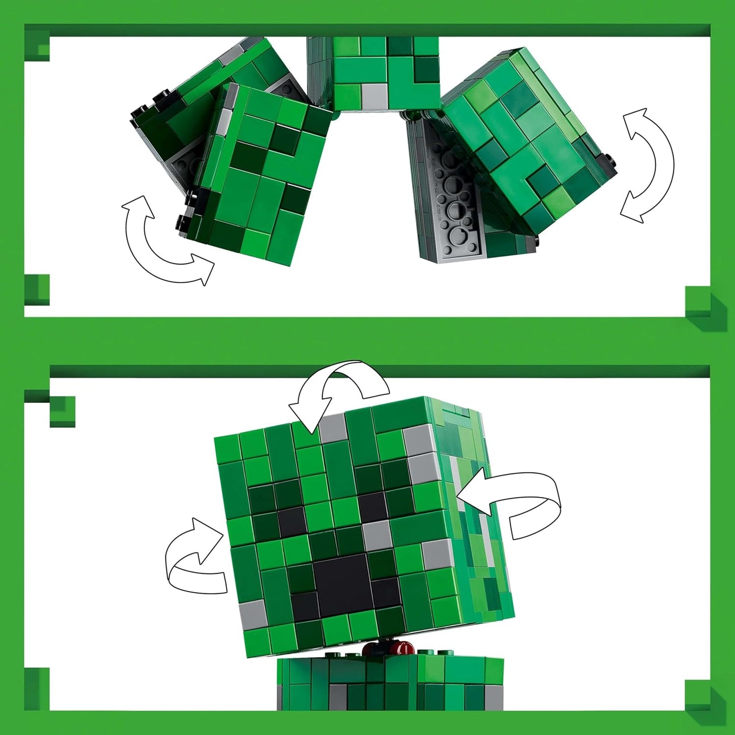 LEGO Minecraft The Creeper Toy - Figura de monstro articulada com compartimento oculto, porco e elemento TNT - Conjunto de construção para meninos, meninas e fãs de jogos a partir de 10 anos - 21276