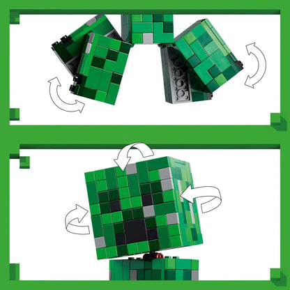 LEGO Minecraft The Creeper Toy - Figura de monstro articulada com compartimento oculto, porco e elemento TNT - Conjunto de construção para meninos, meninas e fãs de jogos a partir de 10 anos - 21276