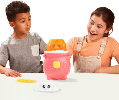 Magic Mixies Caldeirão mágico de fogo surpresa de gema mágica - revele um mixie de pelúcia não eletrônico e um anel mágico com uma revelação pop-up do caldeirão efervescente